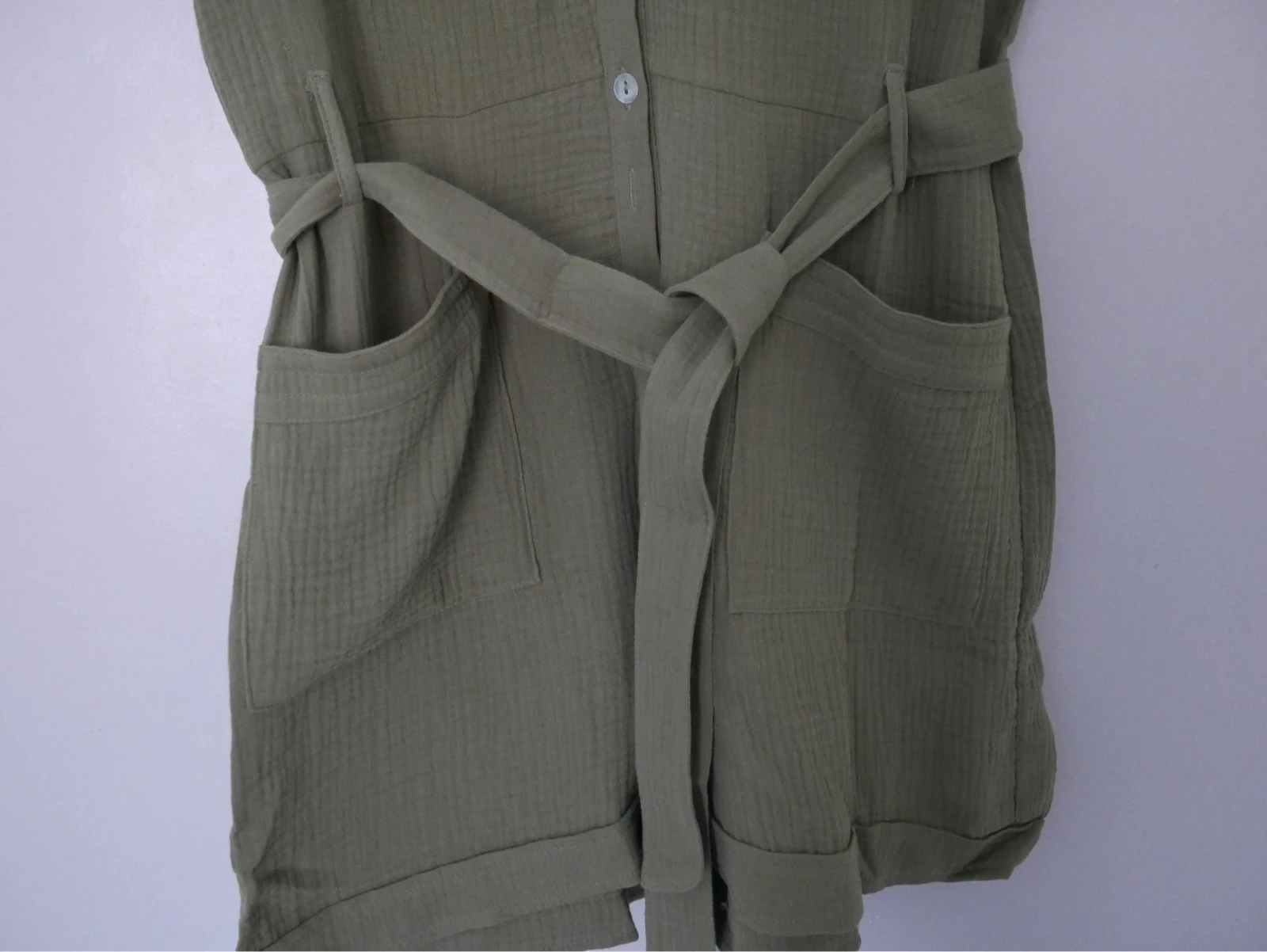 Nieuwe kaki playsuit van katoengaas  – photo 4